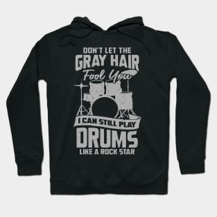 Old Man Grandpa Drums Drummer Gift Hoodie